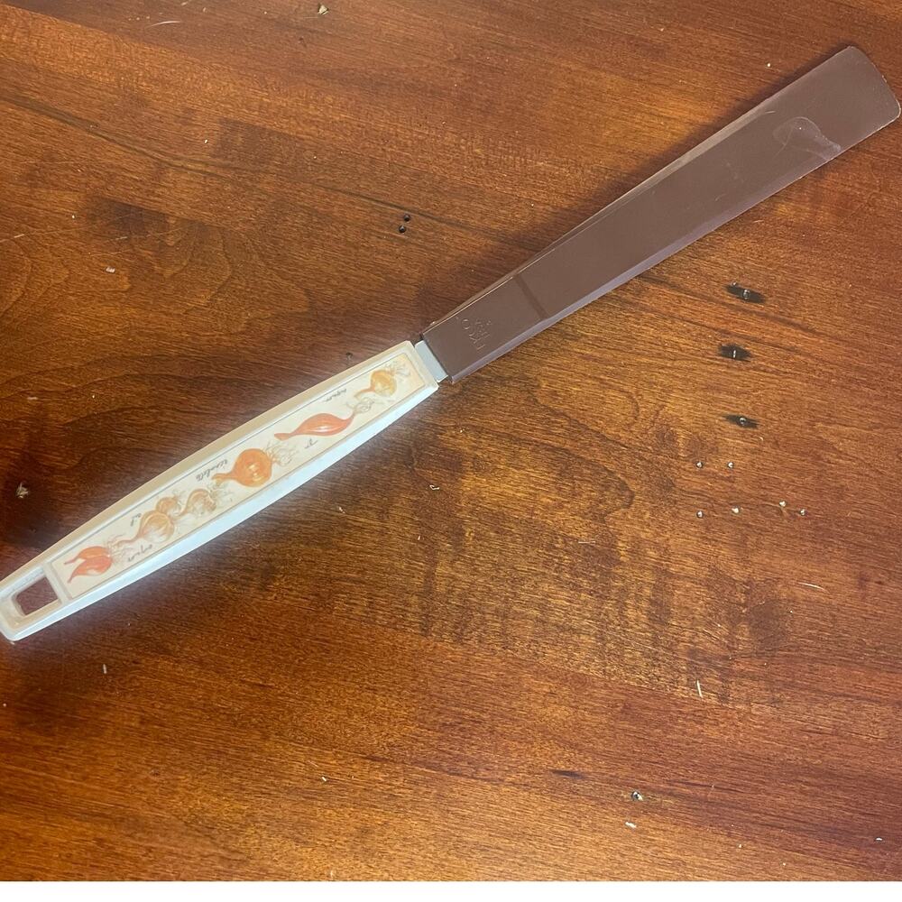 Vintage Ekco Silicone Rubber Frosting Spreader Onion Handle Brown Flipper Turner